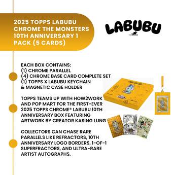 Topps 2025 Chrome Labubu The Monsters 10th Anniversary Hobby Box