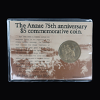 1990 Australian Five Dollar ($5) Coin 75th ANZAC