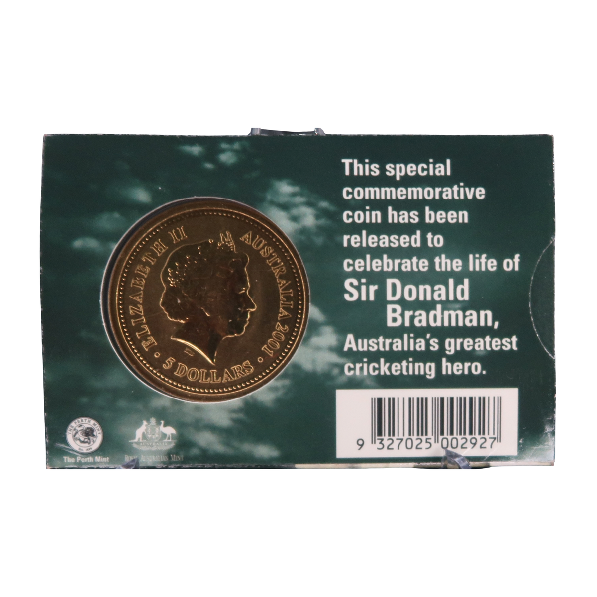 2001 Australian Five Dollar ($5) Coin - Bradman