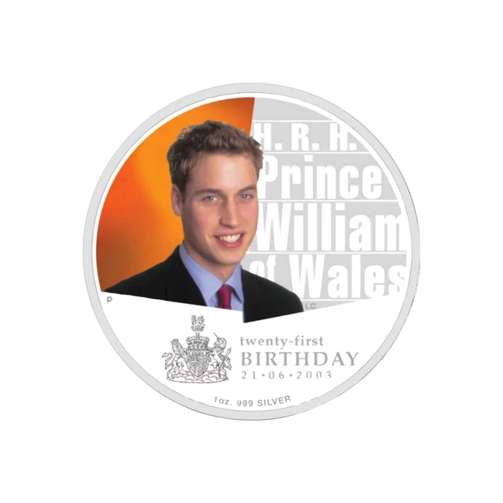2003 Australian One Dollar ($1) Prince William 21st Silver Ounce