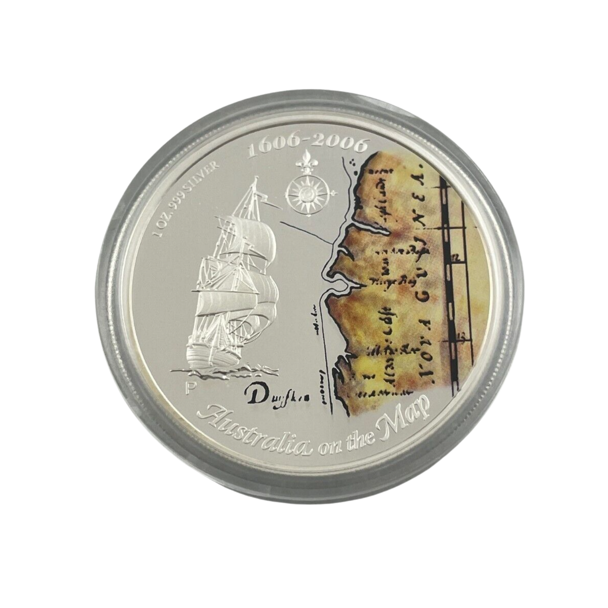 2006 Australian One Dollar ($1) Australia on the Map Silver Ounce