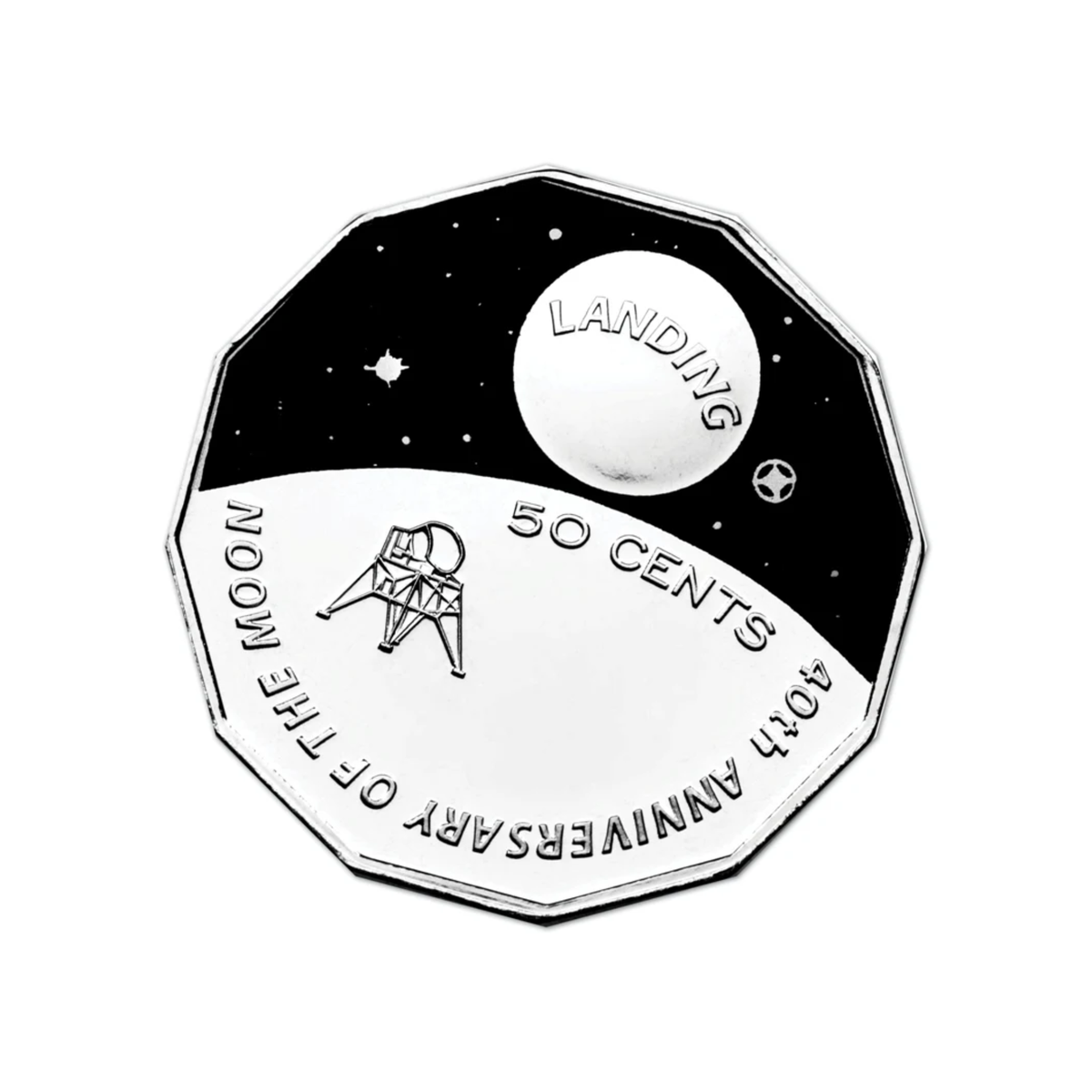 2009 Australian 50c - 40th Anniversary of The Moon Landing Uncirculated Coin