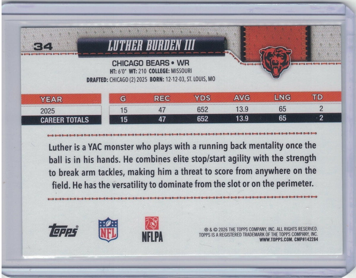 2026 Topps Flagship #34 Luther Burden III Sandglitter