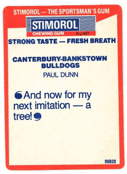 1990 Stimorol Rugby League #32 Paul Dunn