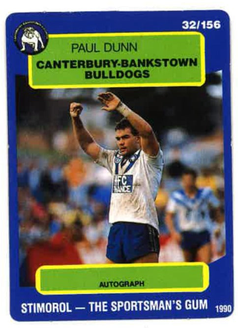 1990 Stimorol Rugby League #32 Paul Dunn