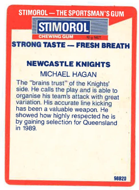 1990 Stimorol Rugby League #88 Michael Hagan