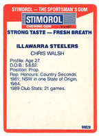 1990 Stimorol Rugby League #73 Chris Walsh