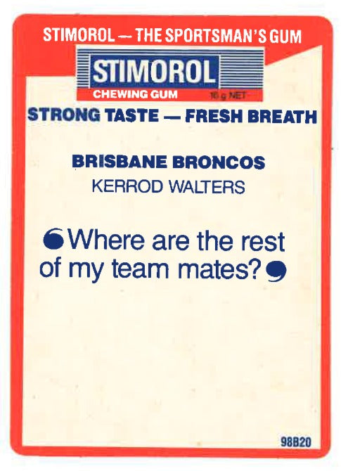 1990 Stimorol Rugby League #29 Kerrod Walters