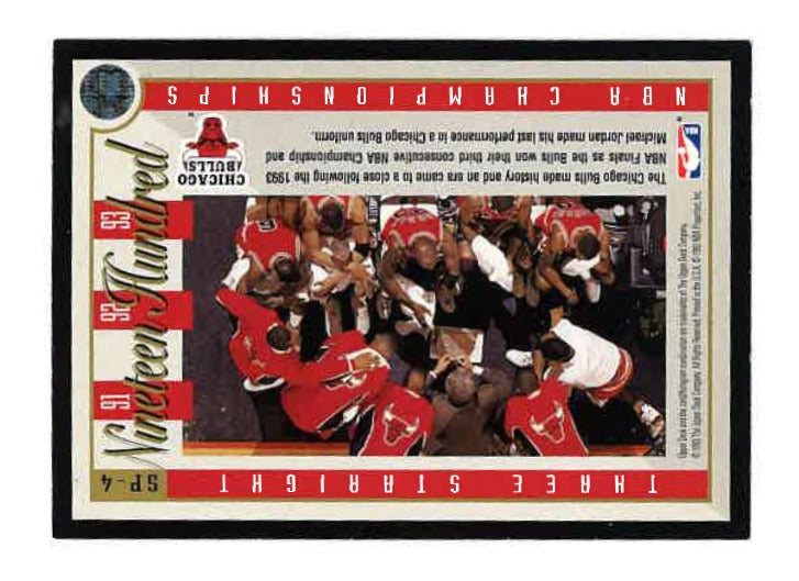 1993-94 Upper Deck #SP-4 Chicago Bulls Three Straight