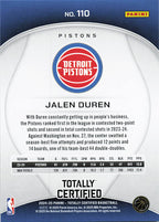 2024-25 Panini Totally Certified #110 Jalen Duren