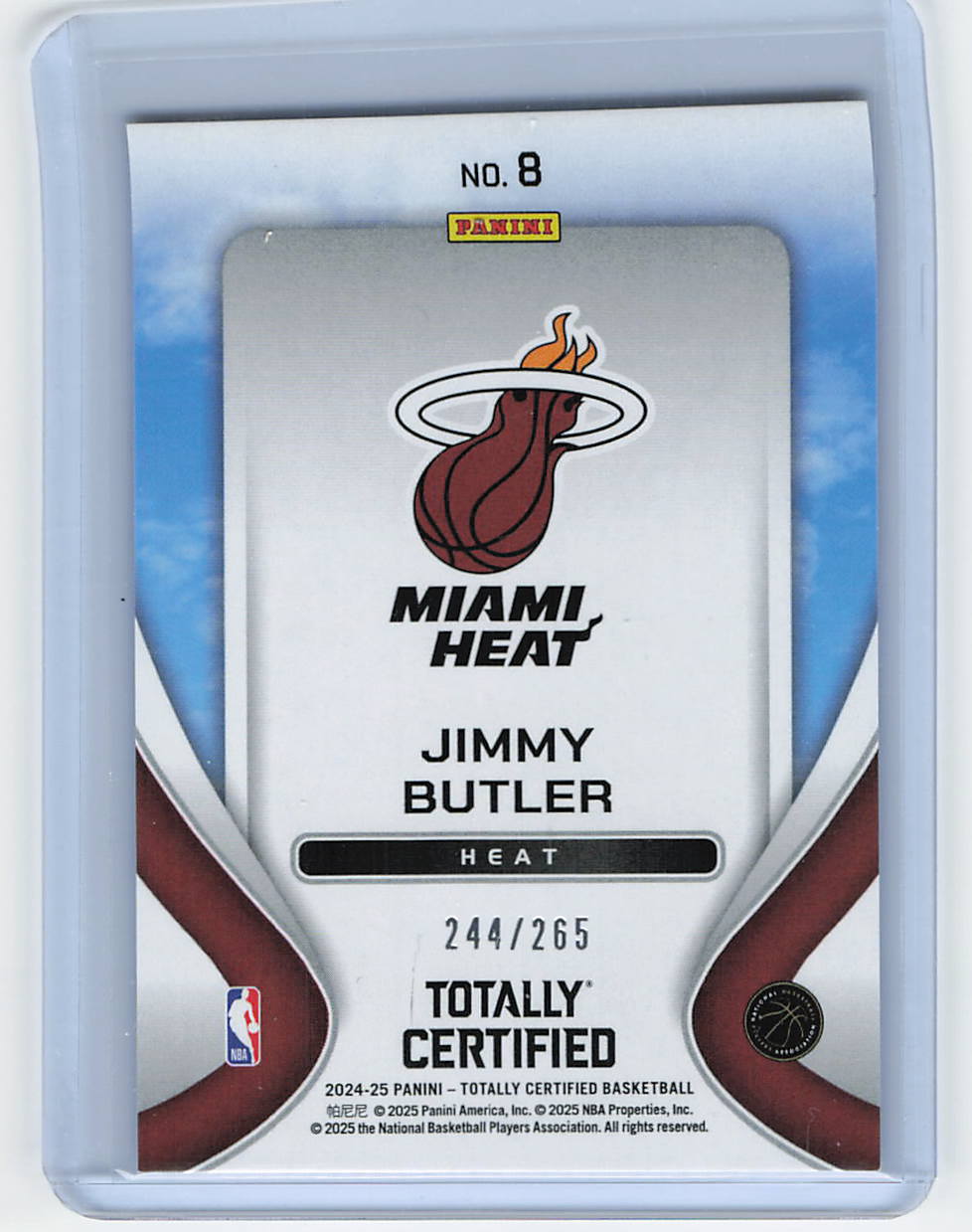 24-25 Panini Totally Certified #8 Jimmy Butler Franchise Foundations Blue #/265