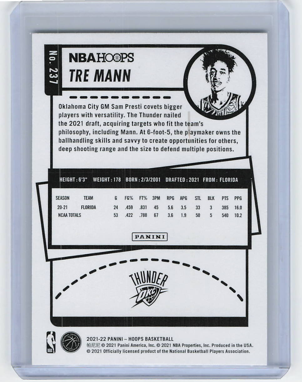 2021-22 Hoops #237 Tre Mann RC