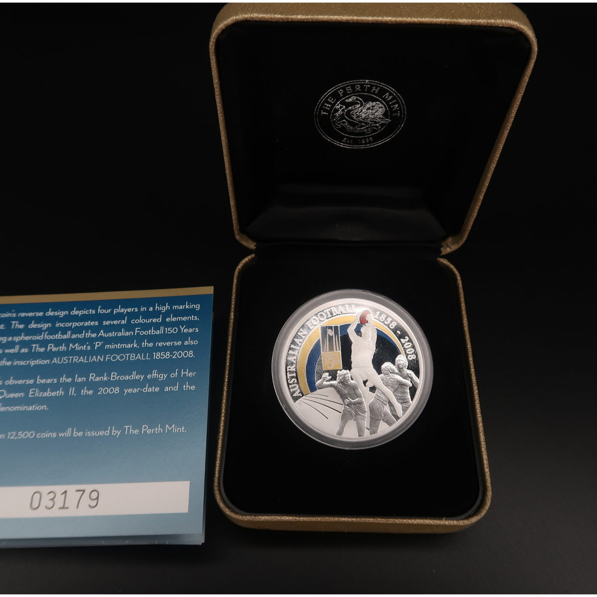 2008 Australian Football (AFL) 150 Years 1oz Silver Proof Coloured Coin
