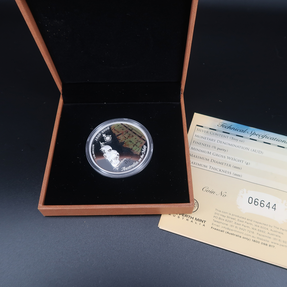 2006 Australian One Dollar ($1) Australia on the Map Silver Ounce