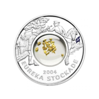 2004 Eureka Stockade Silver Proof $1 Locket Coin with Gold Nuggets
