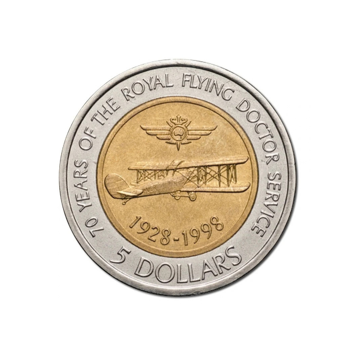 1998 Australian Five Dollar ($5) Coin with Phone Card - Royal Flying Doctors