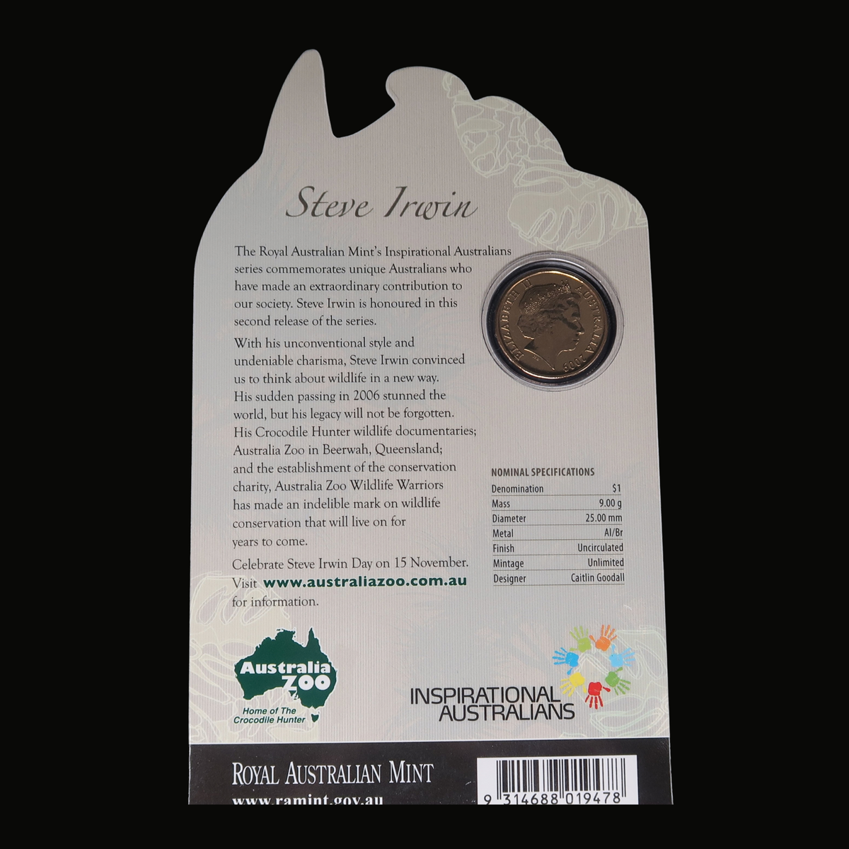2009 Australian One Dollar ($1) Steve Irwin